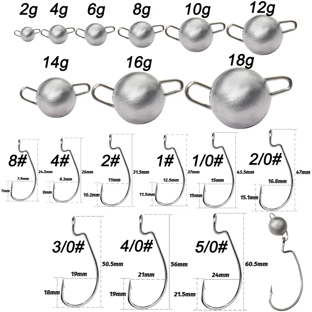 5 szt. Metalowe główki jigowe  – Fishing Hook Offset recenzja i cena